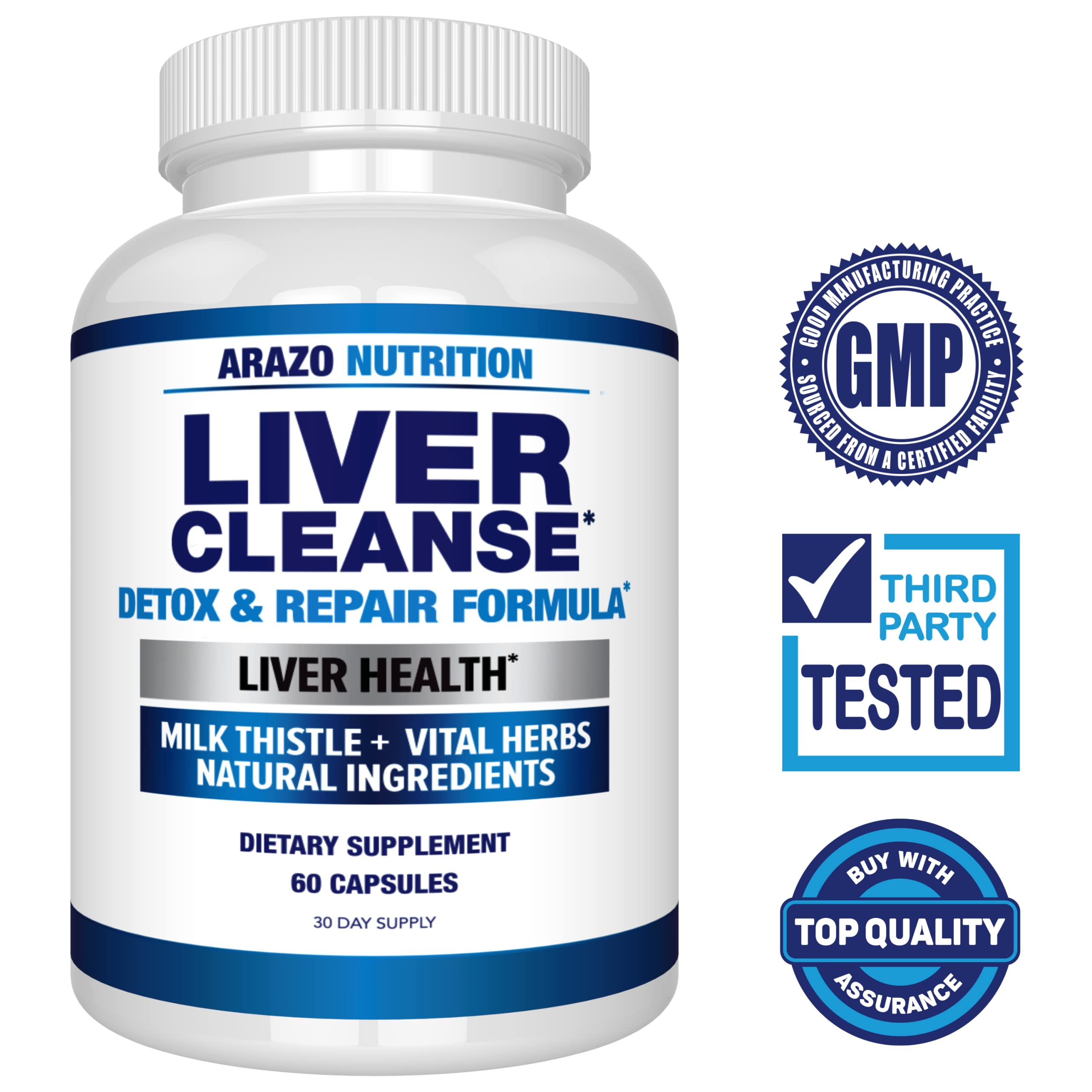 Foto 3 pulgar | Suplemento Desintoxicante Y Reparador De Liver Cleanse | Arazo Nutrition - Venta Internacional.