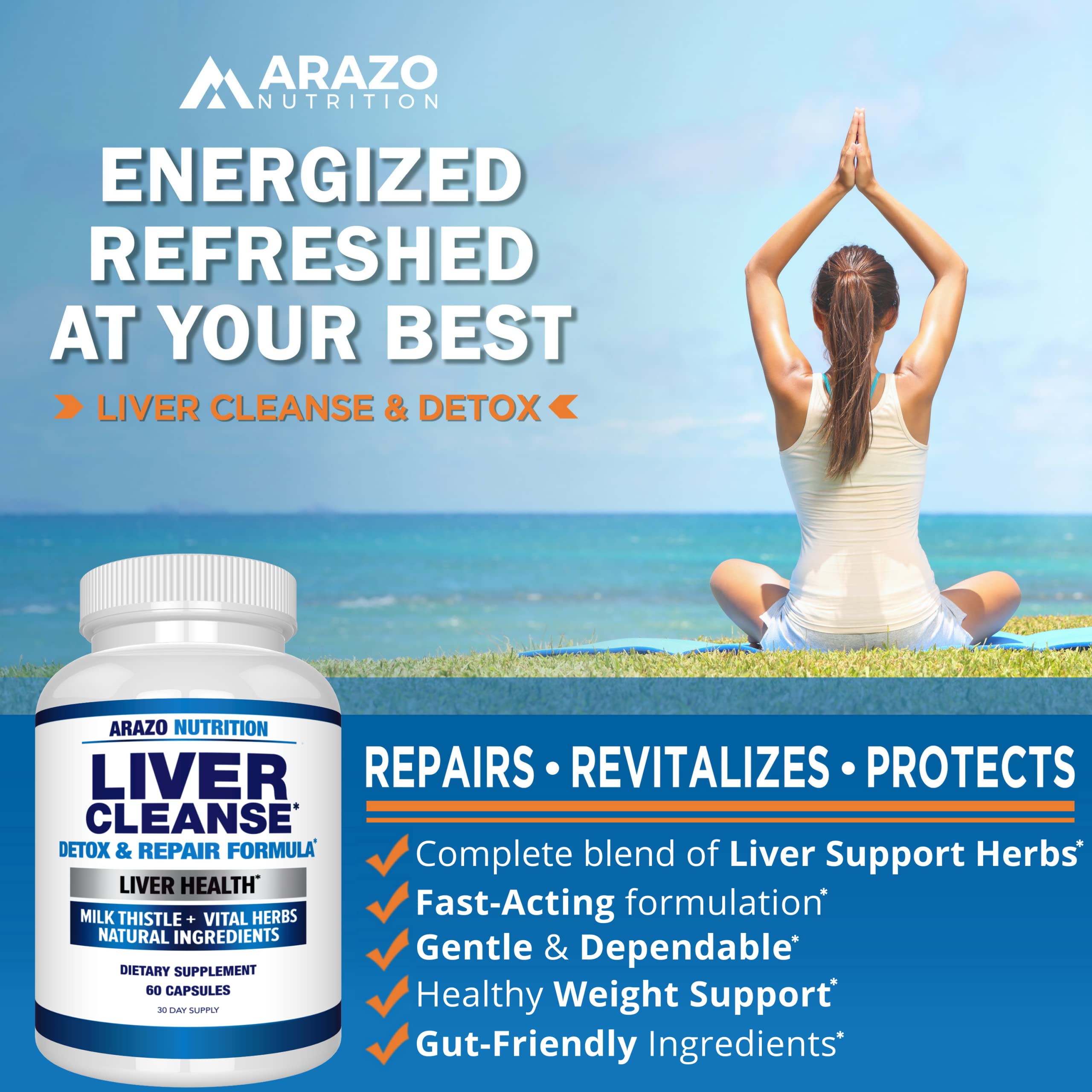 Foto 5 pulgar | Suplemento Desintoxicante Y Reparador De Liver Cleanse | Arazo Nutrition - Venta Internacional.