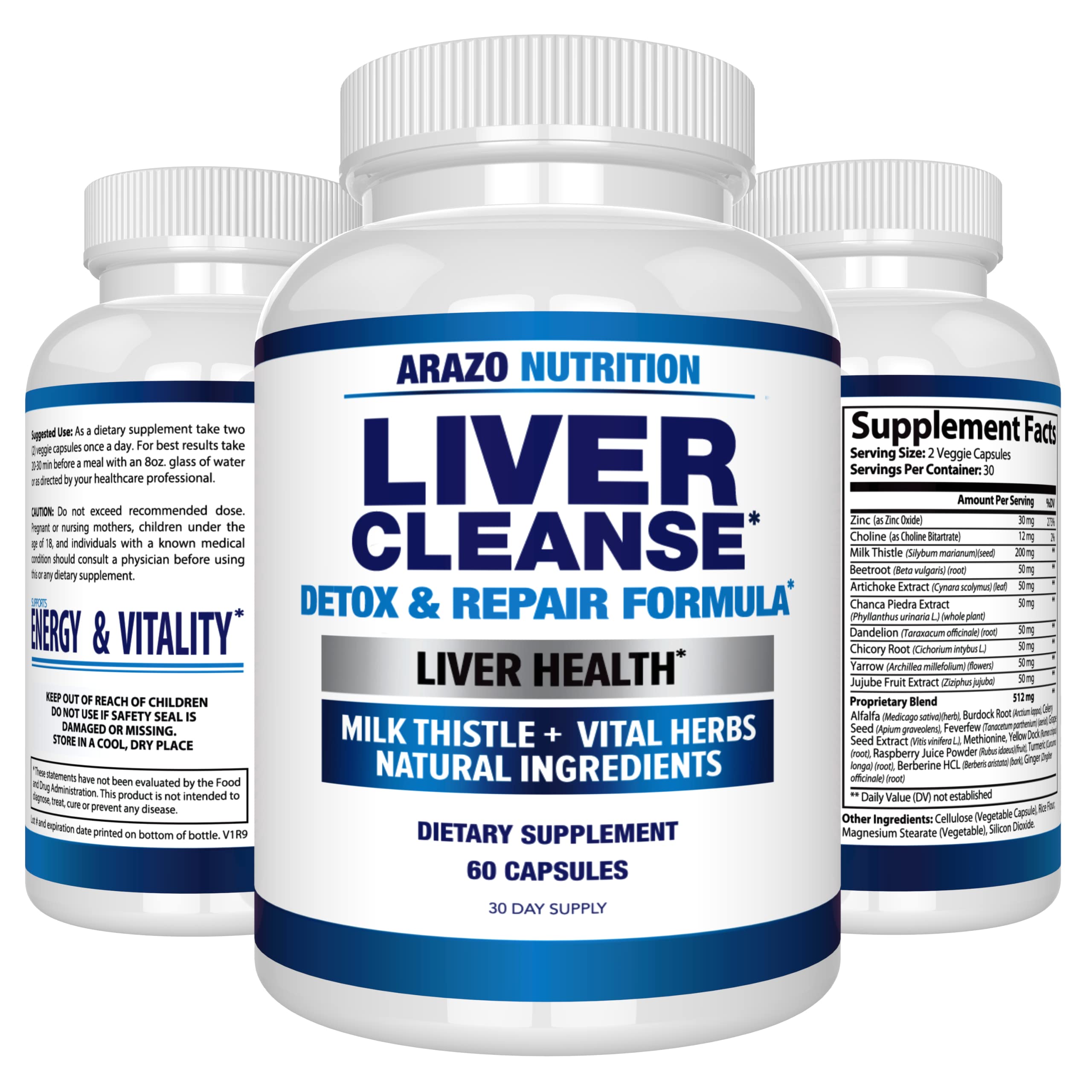 Foto 8 pulgar | Suplemento Desintoxicante Y Reparador De Liver Cleanse | Arazo Nutrition - Venta Internacional.