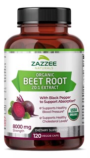 Foto 1 | Zazzee Naturals Organic Beet Root Betabel Energía, Salud Cardiovascular Y Antioxidantes 120 Cápsulas