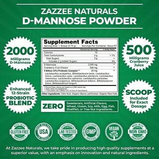 Foto 2 | Suplemento Zazzee D-mannose Powder 2000 Mg Arándano Próbioticos 184 G