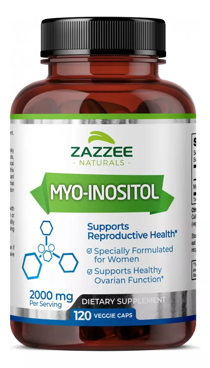 Zazzee Myo-inositol Suplemento Fertilidad Y Equilirio Hormonal Para Mujer 120 Cápsulas