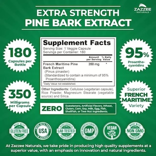 Foto 3 | Suplemento Zazzee French Maritime Pine Bark Extract Antioxidantes, Salud Cardiovascular Y Bienestar Ocular 180 Capsulas