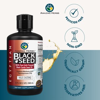 Foto 3 | Aceite De Semillas Negras Amazing Herbs Egyptian 946 Ml Sin Gluten - Venta Internacional.