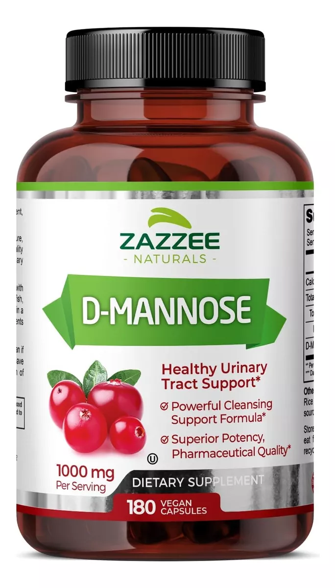 Suplemento Zazzee Naturals D-mannose Alivio Natural Para El Tracto Urinario Y Bienestar Digestivo  1000 Mg 180 Cápsulas
