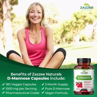Foto 3 | Suplemento Zazzee Naturals D-mannose Alivio Natural Para El Tracto Urinario Y Bienestar Digestivo 1000 Mg 180 Cápsulas
