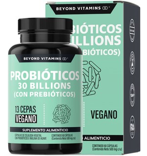 Foto 1 | Suplemento Alimenticio Probioticos 30 Billion Prebióticos Inulina De Agave 13 Cepas Beyond Vitamins 60 Cápsulas