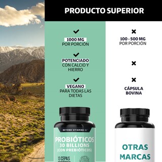 Foto 3 | Suplemento Alimenticio Probioticos 30 Billion Prebióticos Inulina De Agave 13 Cepas Beyond Vitamins 60 Cápsulas