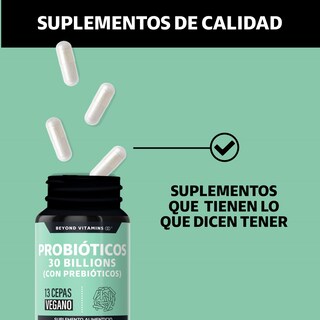 Foto 4 | Suplemento Alimenticio Probioticos 30 Billion Prebióticos Inulina De Agave 13 Cepas Beyond Vitamins 60 Cápsulas
