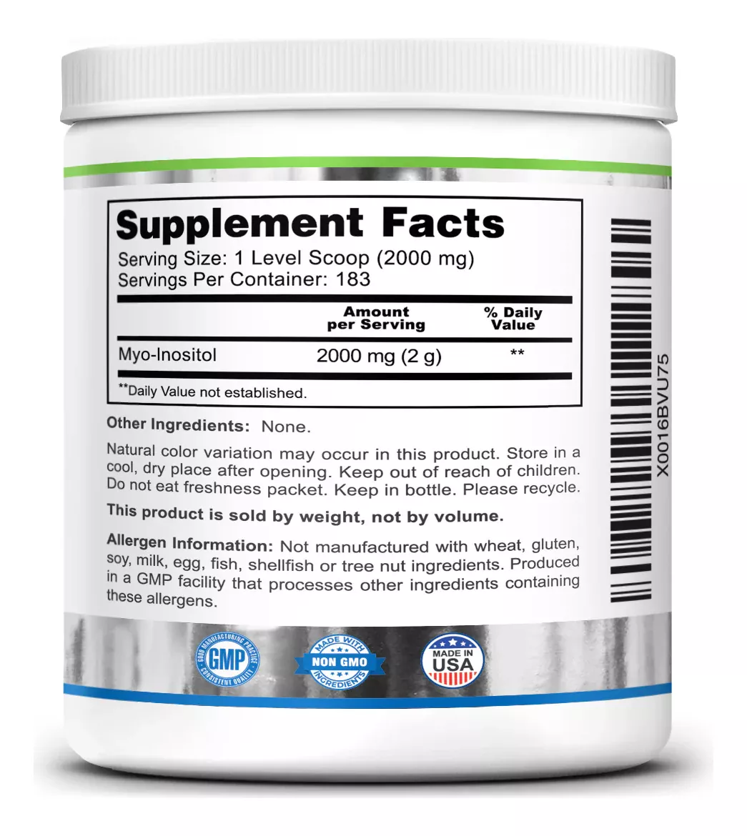 Foto 5 pulgar | Suplemento Zazzee Naturals Myo-inositol Powder Regulación Hormonal Y Mejora De La Fertilidad 366g