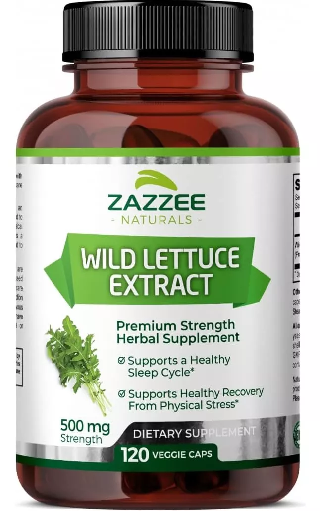Suplemento Zazzee Wild Lettuce Extract Lechuga Silvestre Relajación, Alivio Del Dolor Y Mejora Del Sueño120caps