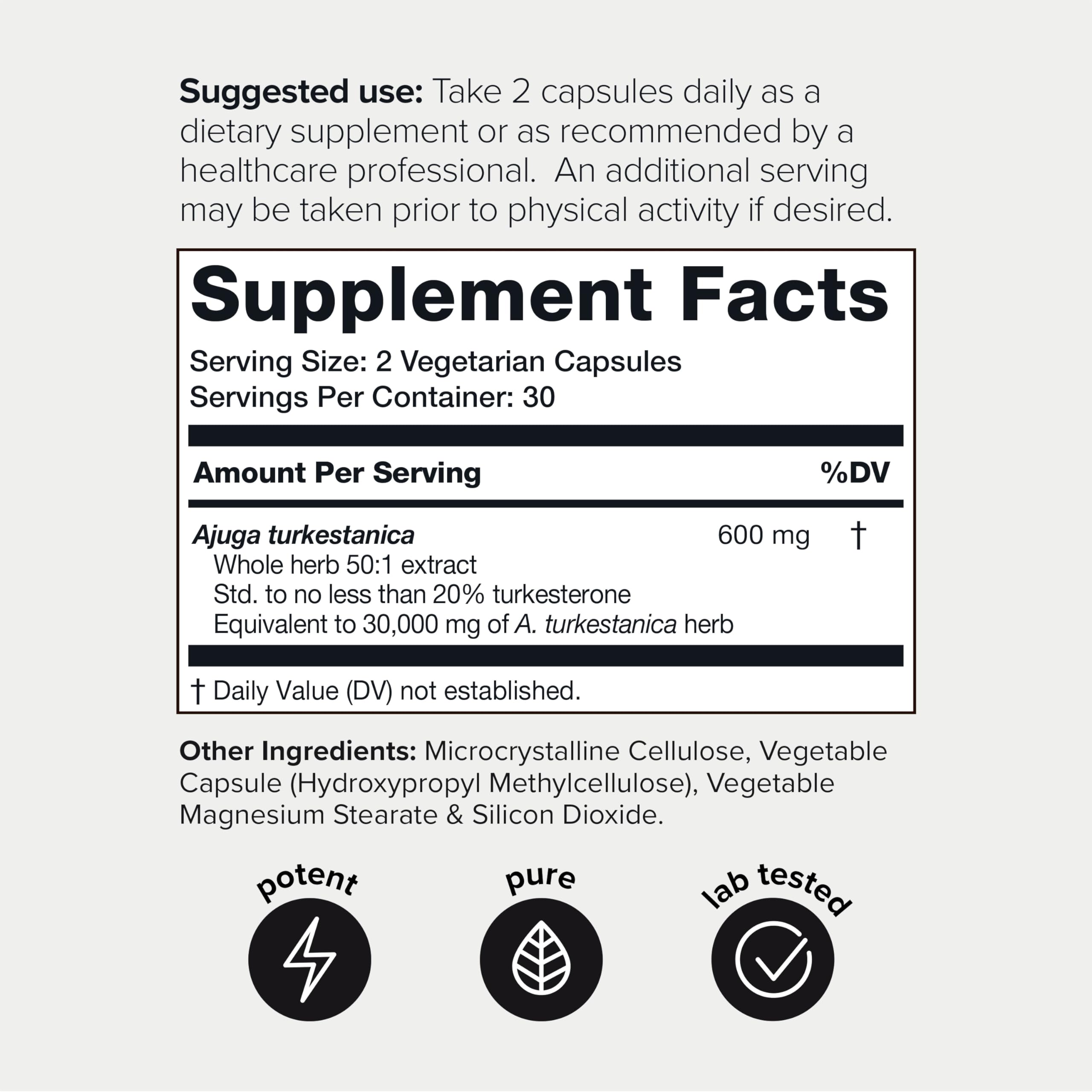 Foto 3 pulgar | Suplemento Toniiq Ultra Strength Turkesterone 30 000 Mg 60 Cápsulas - Venta Internacional.
