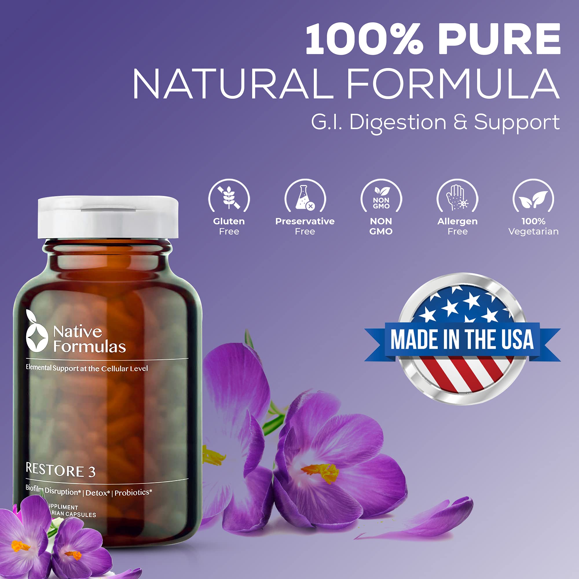 Foto 5 pulgar | Suplemento Native Formulas Restore 3 Proteolitic Enzyme & Sp - Venta Internacional.
