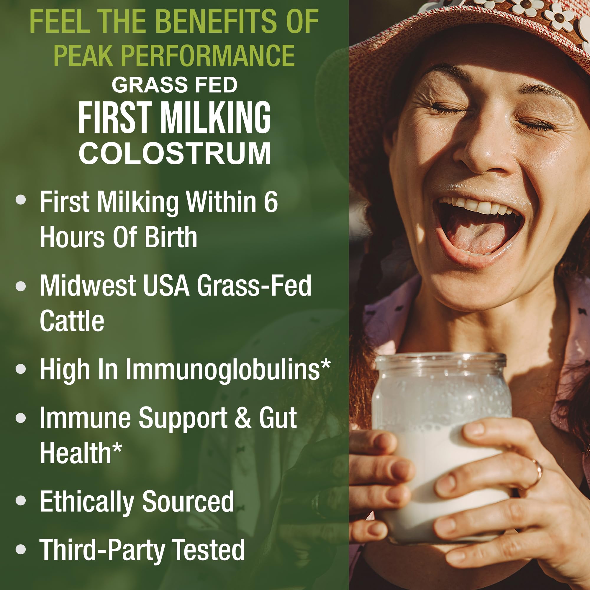 Foto 5 pulgar | Colostrum Powder Peak Performance First Ordeñando Animales Alimentados Con Pasto - Venta Internacional.