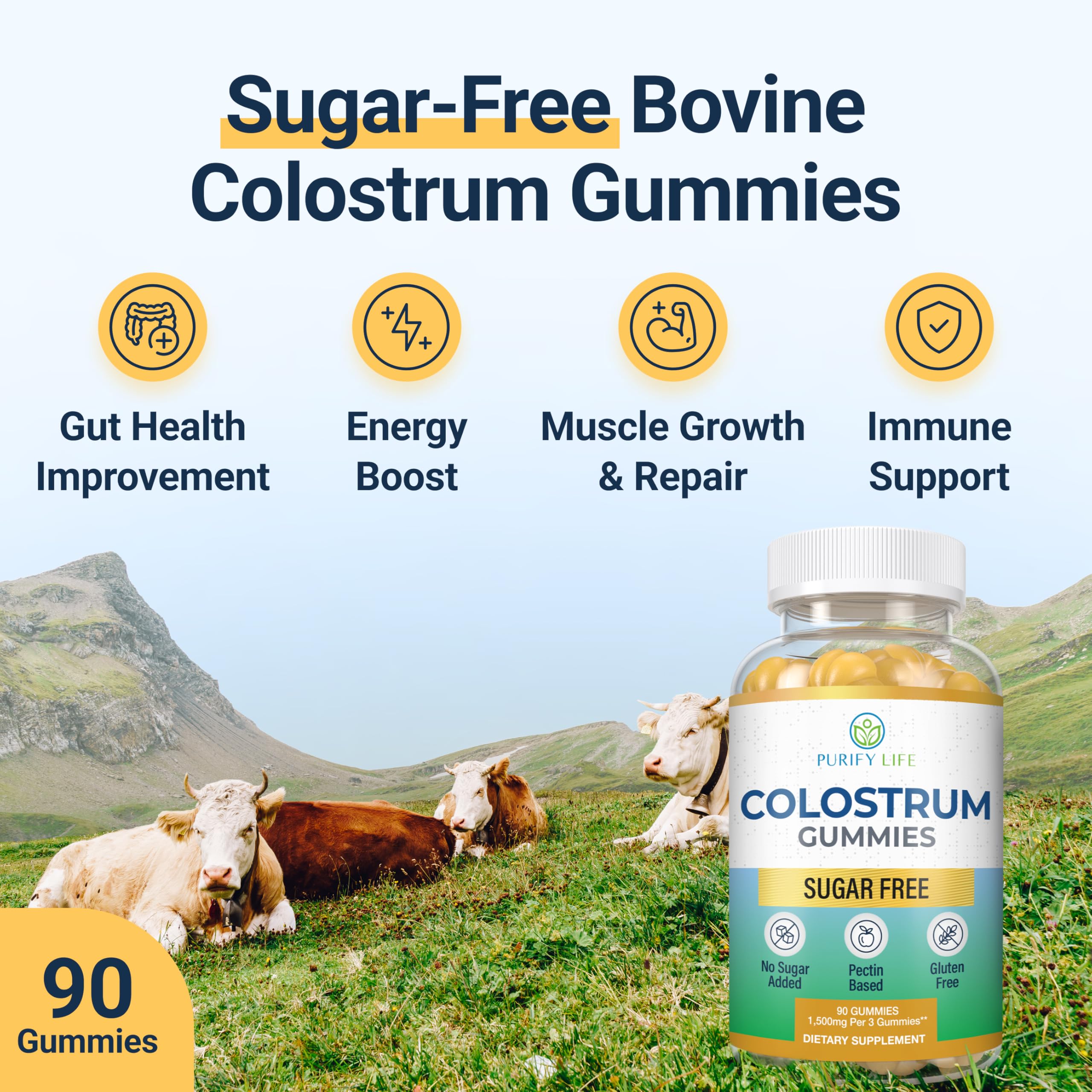 Foto 8 pulgar | Gomitas De Calostro Sin Azúcar Supplement Purify Life 1500 Mg - Venta Internacional.