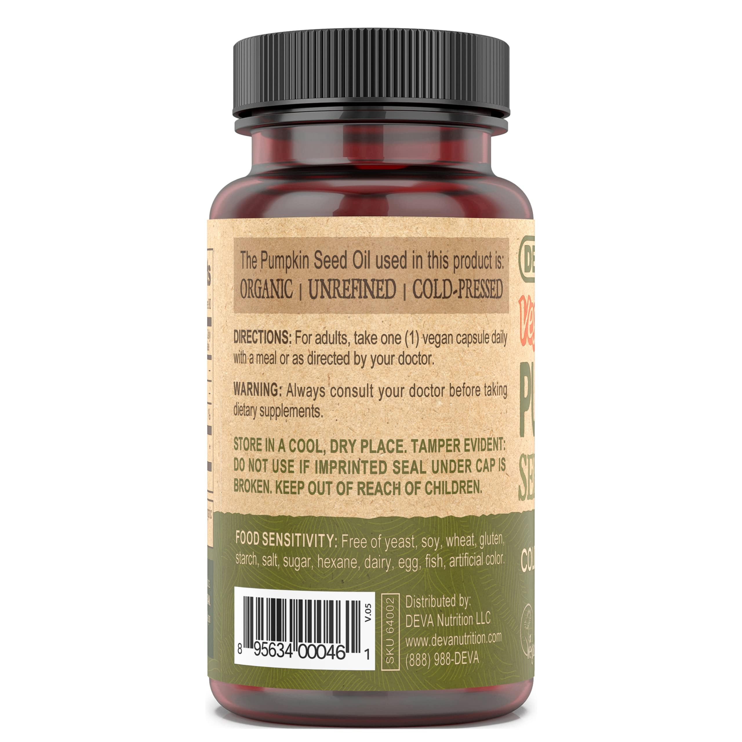 Foto 4 pulgar | Suplemento De Aceite De Semillas De Calabaza Vegano Deva Nutrition 500 Mg 90 Cápsulas - Venta Internacional.