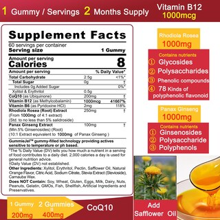Foto 3 | Suplemento Para Gomitas Neviss Coq10-200 Mg, 400 Mg, Suministro Para 4 Meses - Venta Internacional.