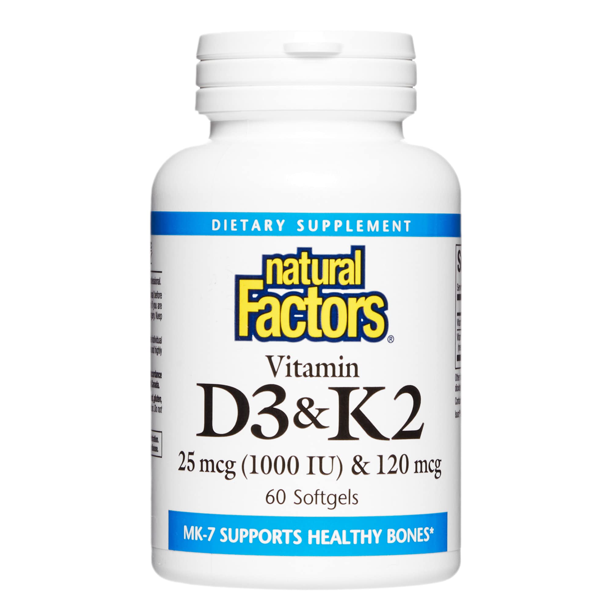Foto 2 pulgar | Complemente Los Factores Naturales Con Vitamina D3 Y K2 1000 Ui/120 Mcg - Venta Internacional.