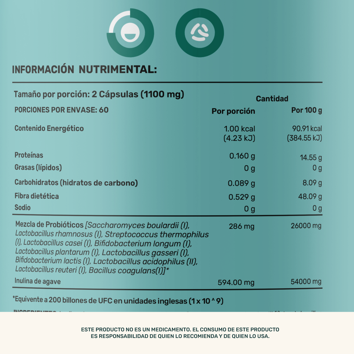 Foto 5 | Life 360+ 200 Billones Probiotics 120 Caps Probióticos