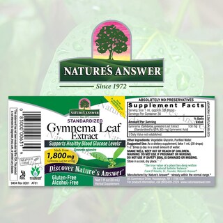 Foto 2 | Suplemento Nature's Answer: Extracto De Hoja De Gymnema Af, 1000 Mg, 30 Ml - Venta Internacional.
