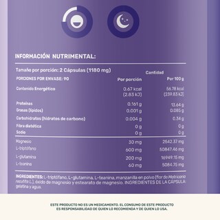 Foto 5 | Life 360+ Moon Blend 180 Caps Manzanilla Y Aminoácidos
