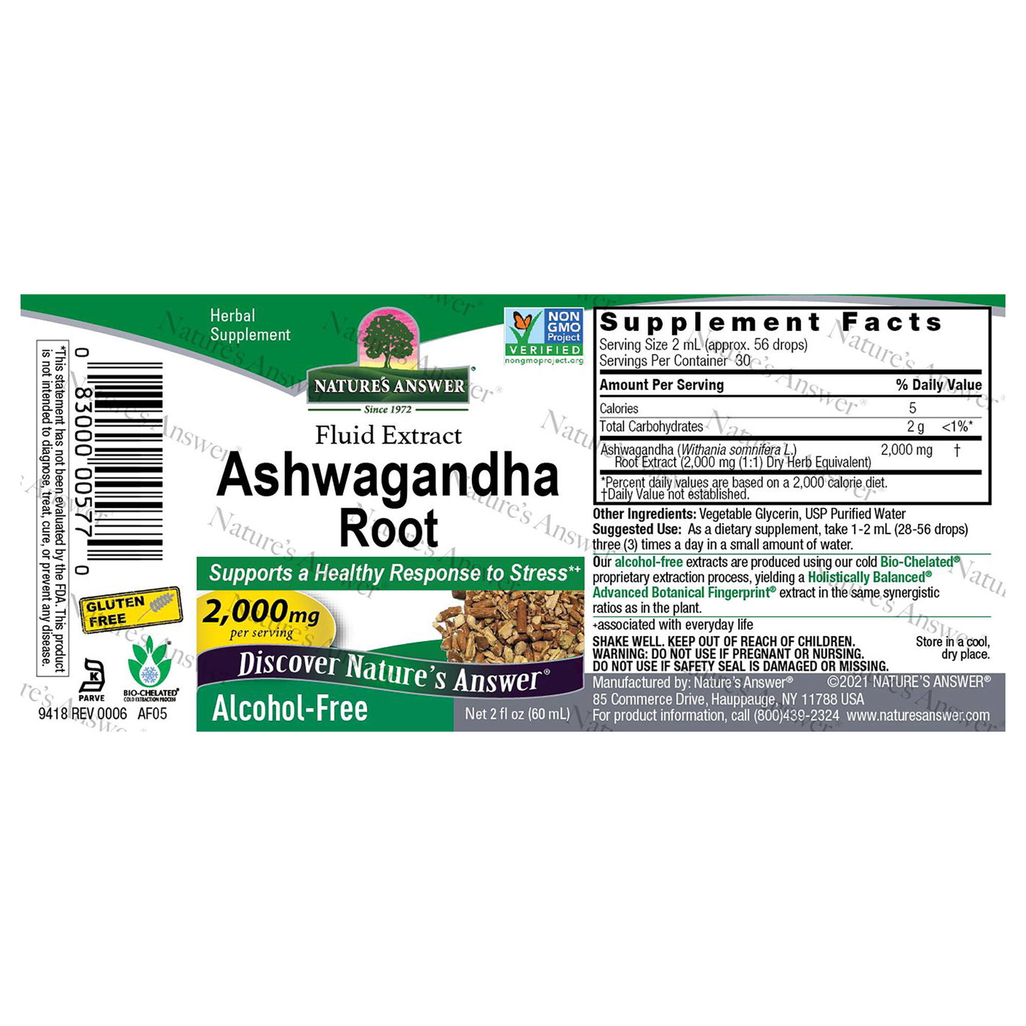 Foto 3 pulgar | Suplemento Nature's Answer Ashwagandha Withania Af 2000 Mg - Venta Internacional.