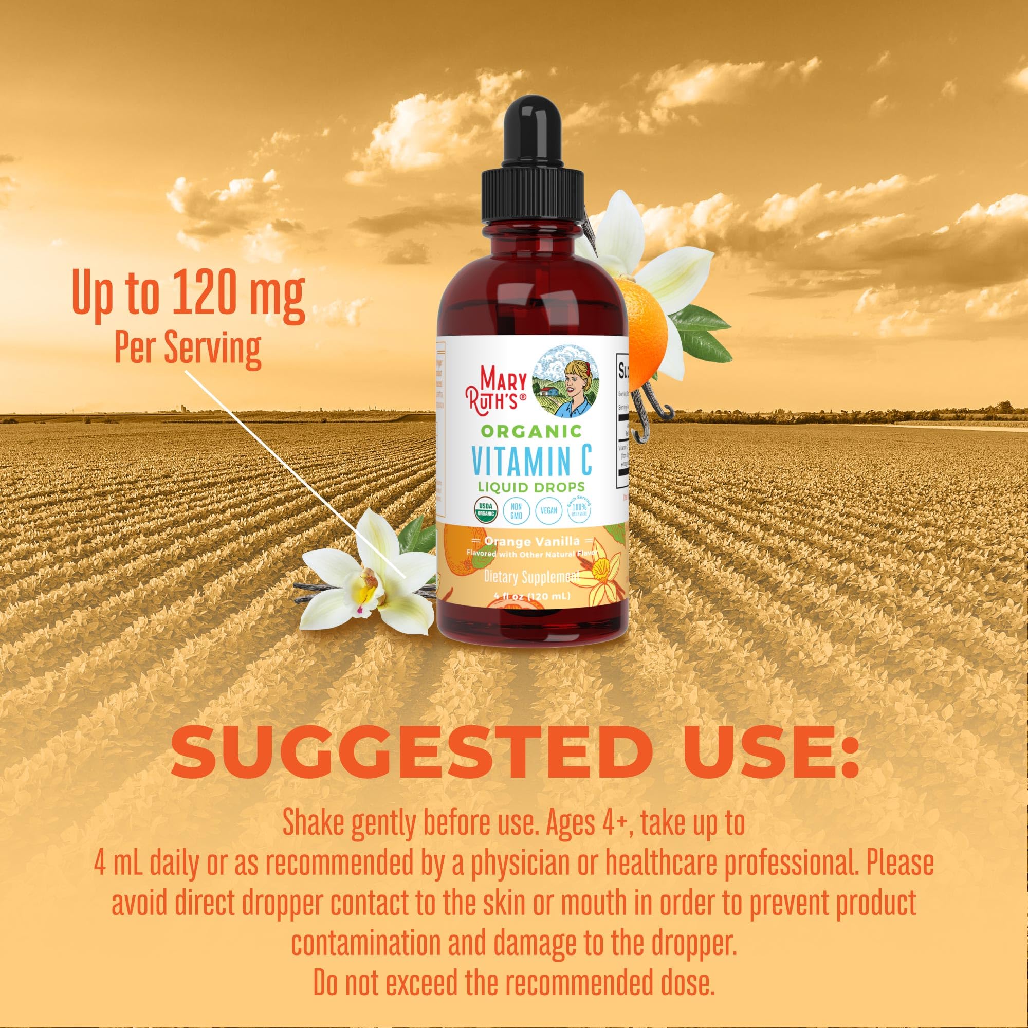 Foto 5 | Suplemento Líquido Orgánico De Vitamina C De Maryruth, 120 Ml, Vegano - Venta Internacional.