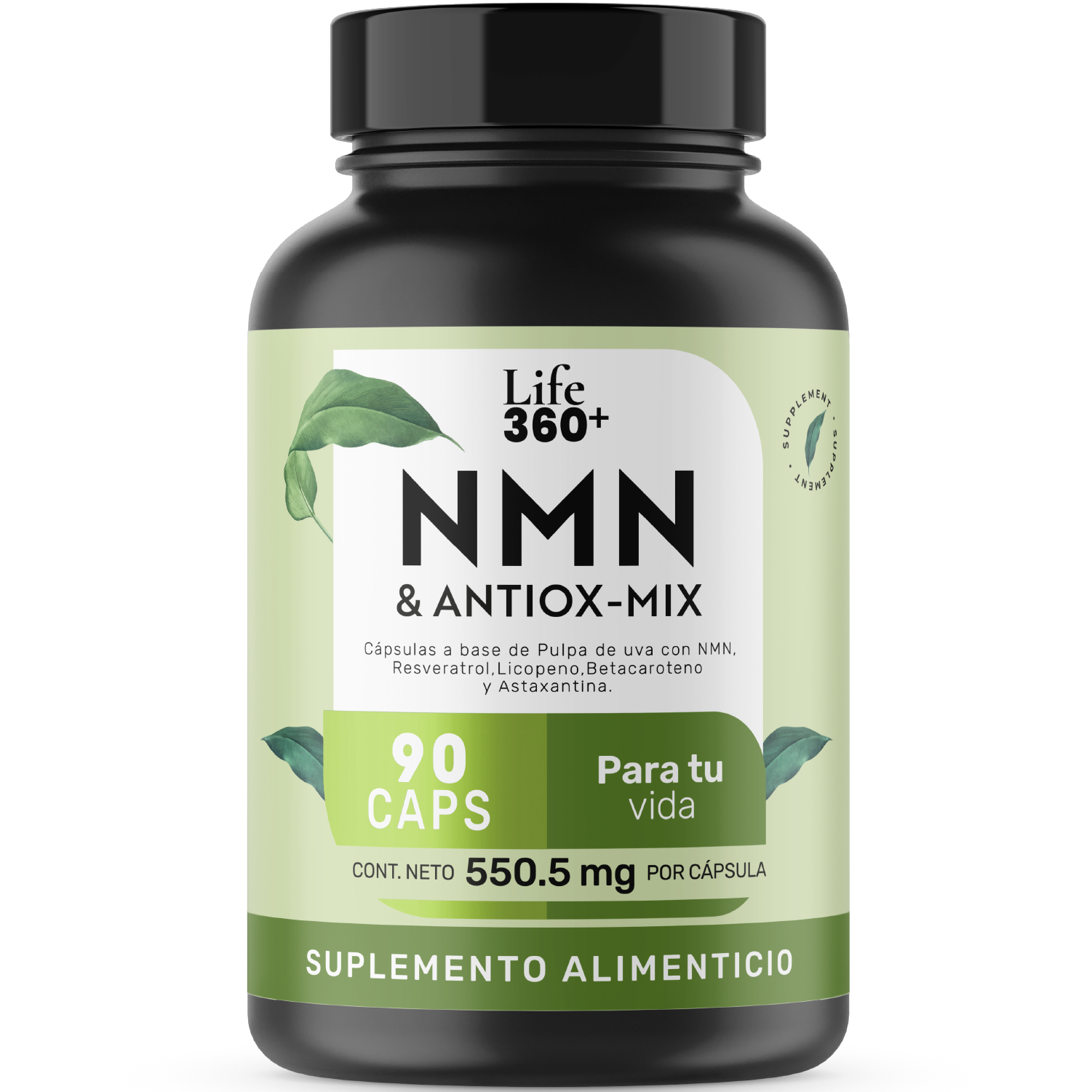 Life 360+ Nmn & Antiox-mix 90 Caps Resveratrol Betacaroteno