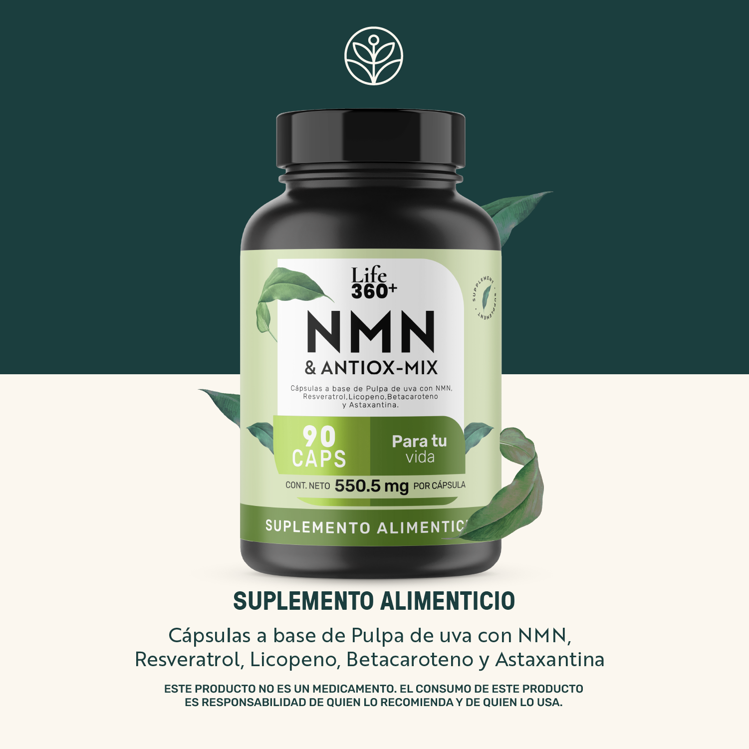 Foto 2 | Life 360+ Nmn & Antiox-mix 90 Caps Resveratrol Betacaroteno