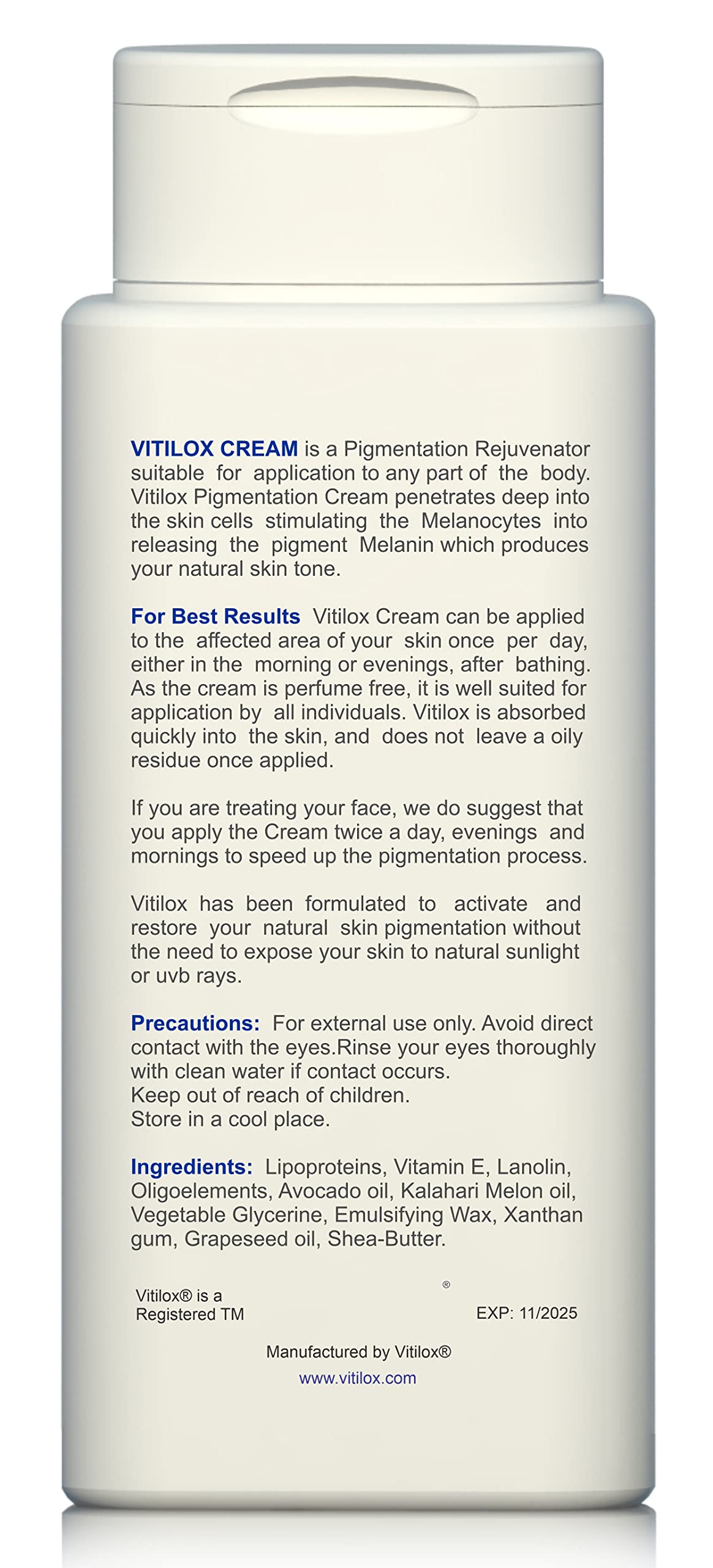 Foto 4 pulgar | Crema De Pigmentación Vitilox  Vitiligo Con Vitaminas B12, Fólico  - Venta Internacional.