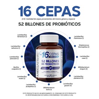 Foto 3 | Megabiotic Men Edition 16 Cepas 52 Billones 60 Caps Creatina