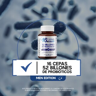Foto 4 | Megabiotic Men Edition 16 Cepas 52 Billones 60 Caps Creatina