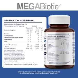 Foto 5 | Megabiotic Men Edition 16 Cepas 52 Billones 60 Caps Creatina