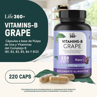 Foto 4 | Life 360+ Vitamins-b Grape 220 Caps Vitaminas Del Complejo B