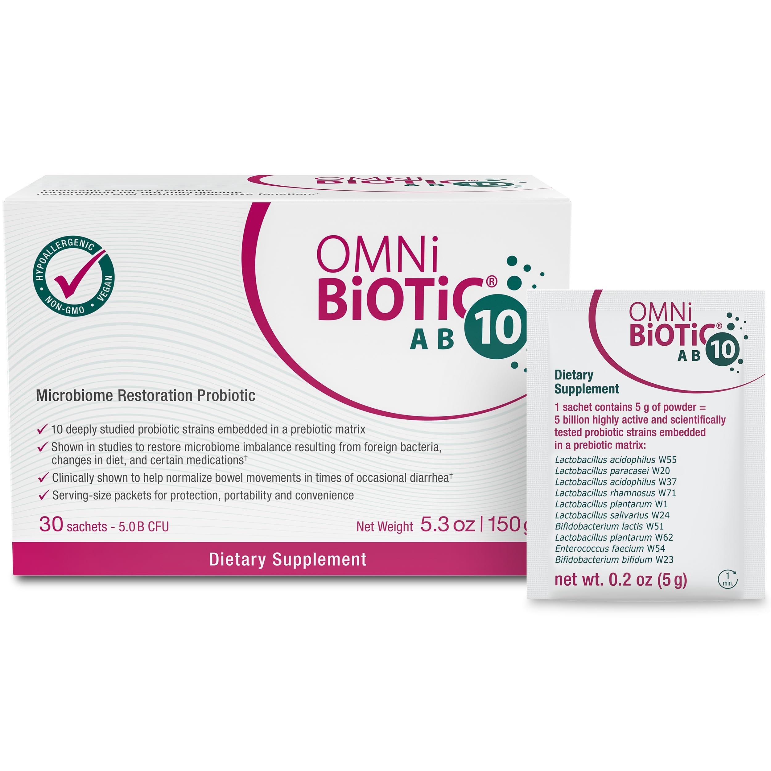 Foto 1 | Probiótico Omni Biotic Ab 10, Vegano, Probado Clínicamente, Paquete De 30 - Venta Internacional.