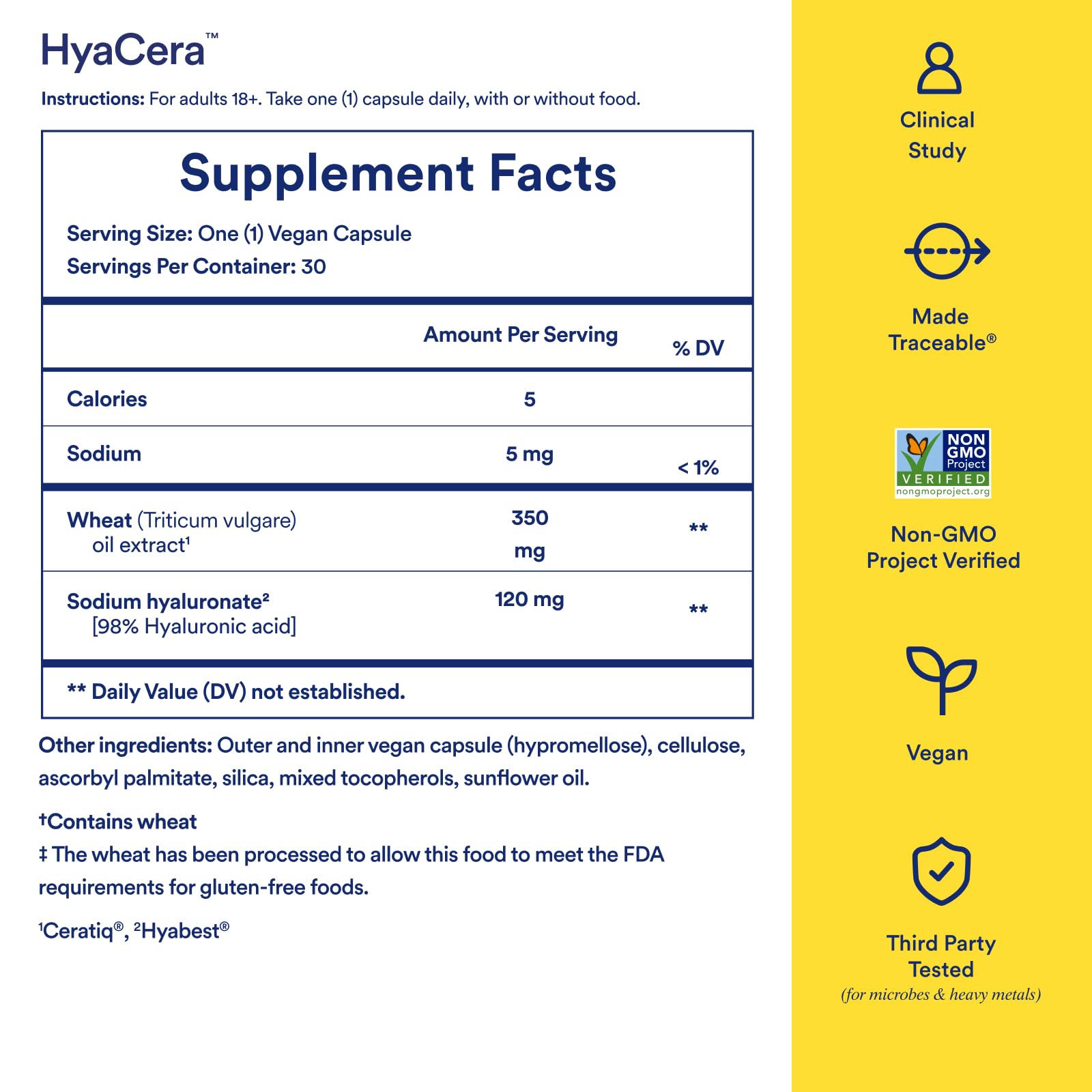 Foto 7 pulgar | Supplement Ritual Hyacera Skin Wrinkle Support, Suministro De 30 Días - Venta Internacional.