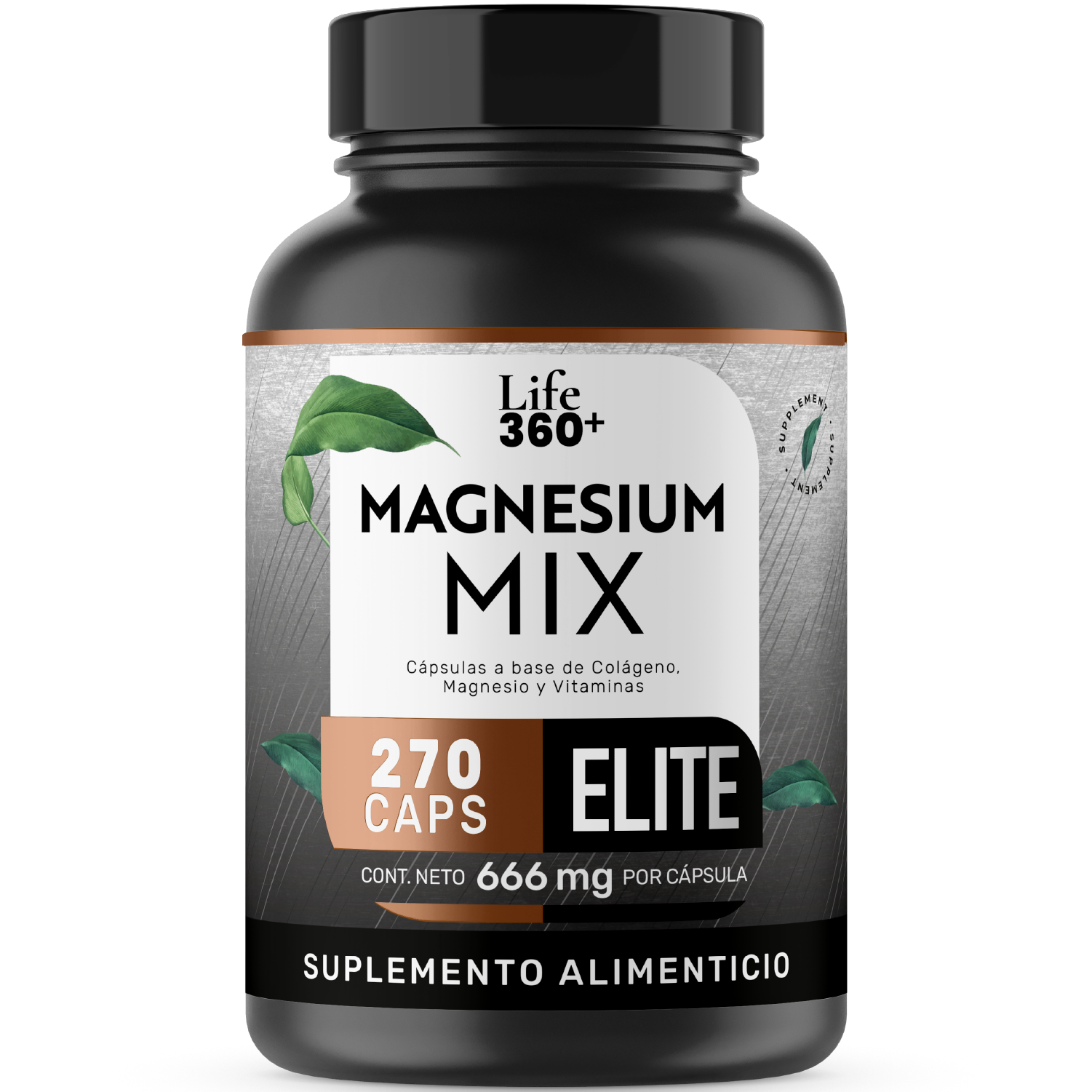 Foto 2 pulgar | Life360+ Magnesium Mix 270 Caps Colágeno Magnesio Vitaminas