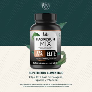 Foto 2 | Life360+ Magnesium Mix 270 Caps Colágeno Magnesio Vitaminas