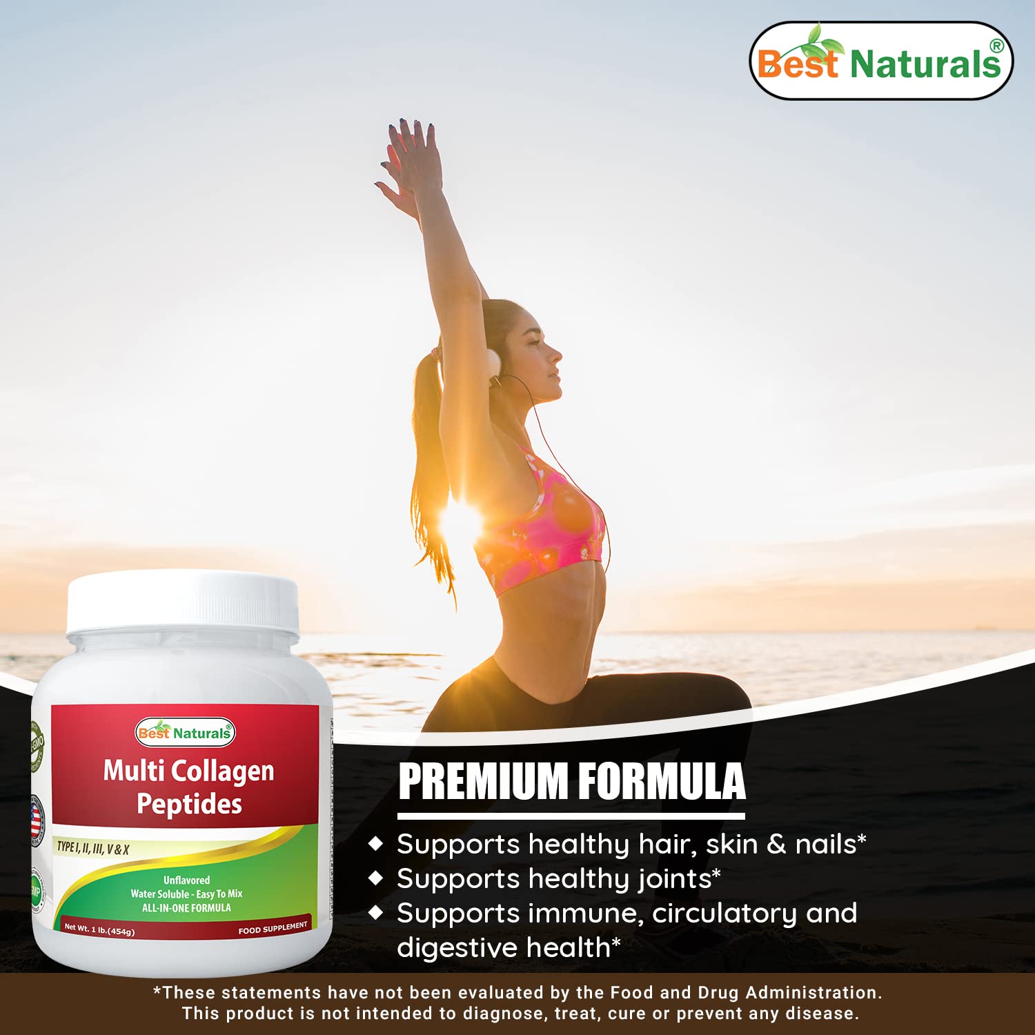 Foto 4 | Colágeno En Polvo Best Naturals Multiple Type I, Ii, Iii, V Y X - Venta Internacional.