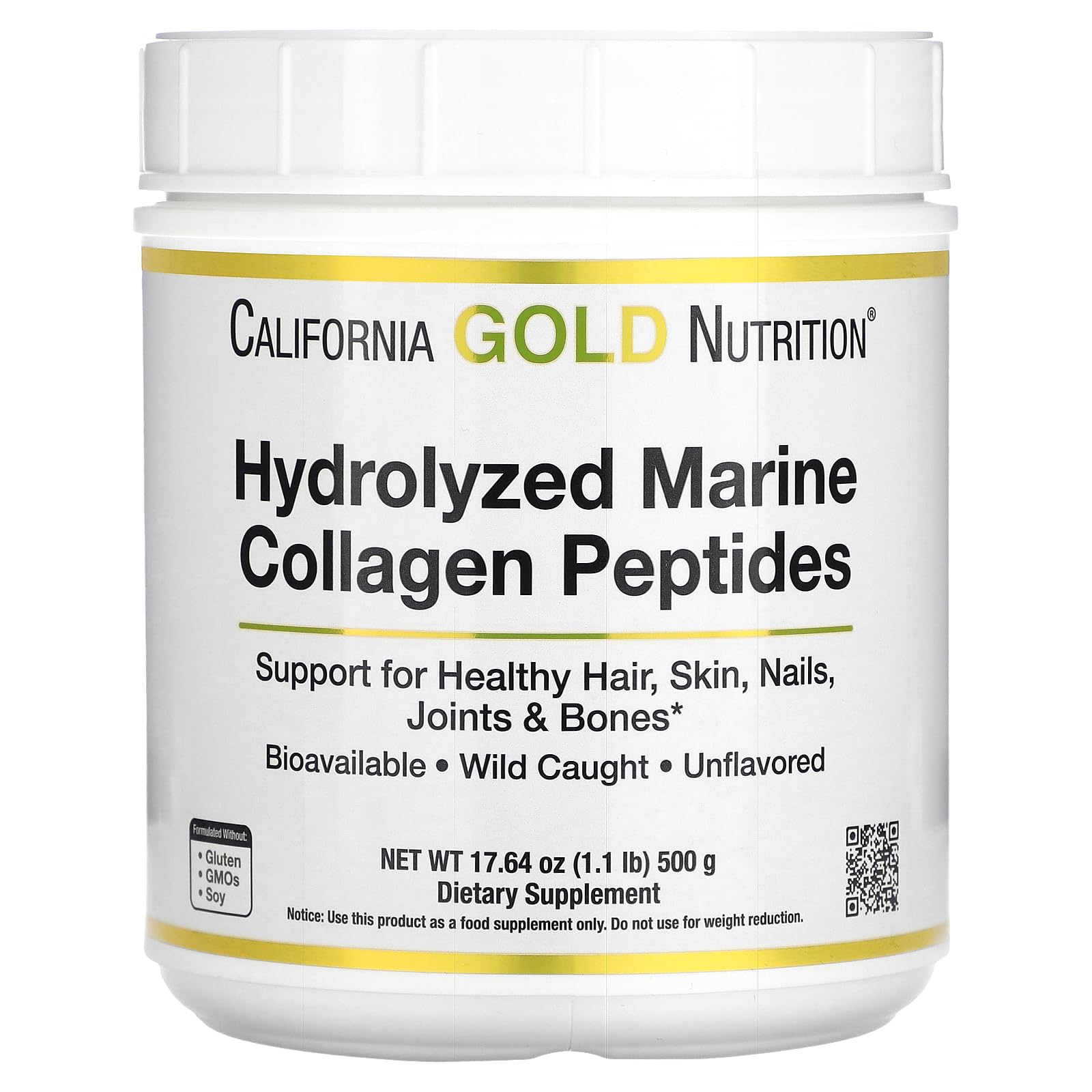Foto 2 pulgar | Suplemento De Péptidos De Colágeno California Gold Nutrition, 500 G - Venta Internacional.