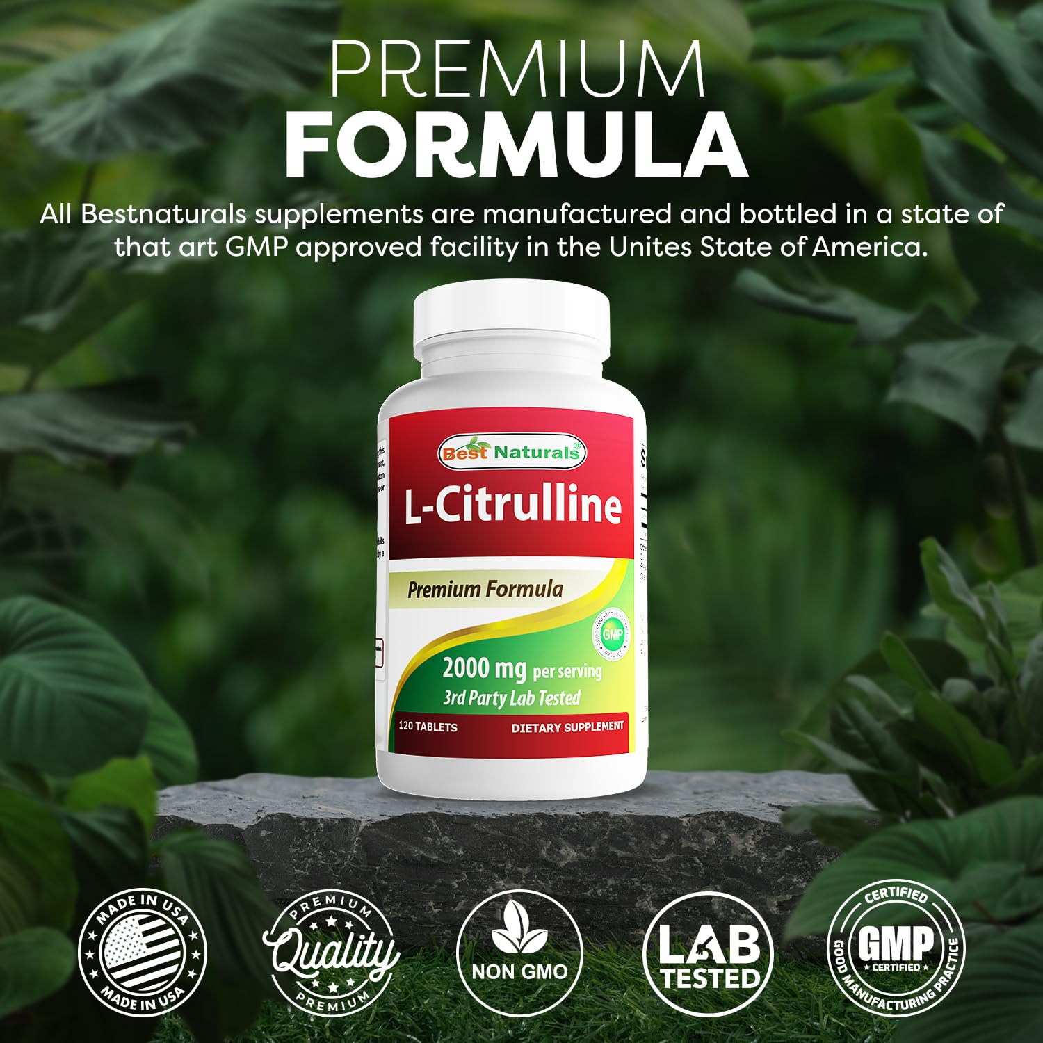 Foto 6 pulgar | Suplemento Best Naturals L-citrulina 2000 Mg 120 Comprimidos - Venta Internacional.