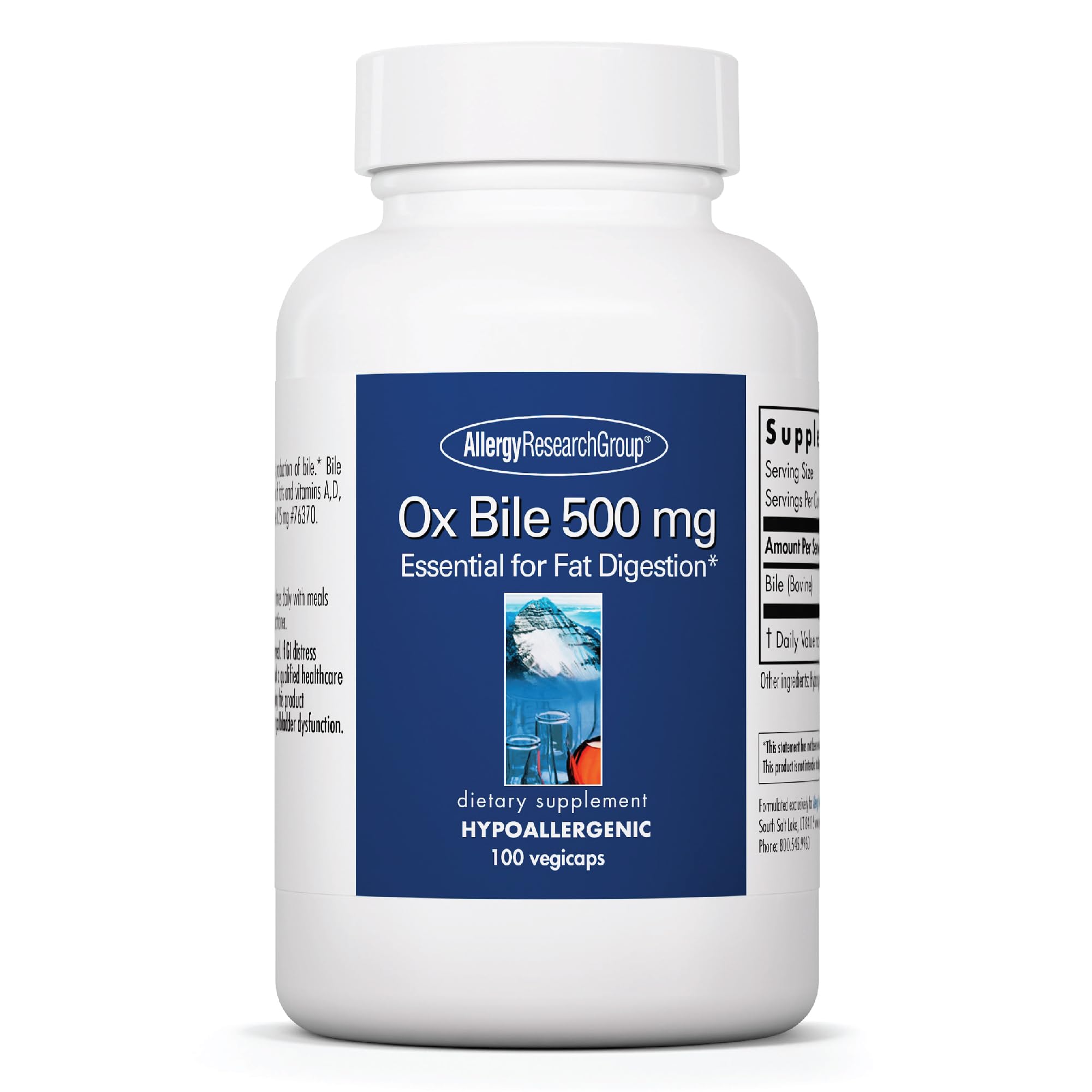 Foto 2 pulgar | Suplemento Allergy Research Group, Bilis De Buey, 500 Mg, 100 Cápsulas - Venta Internacional.