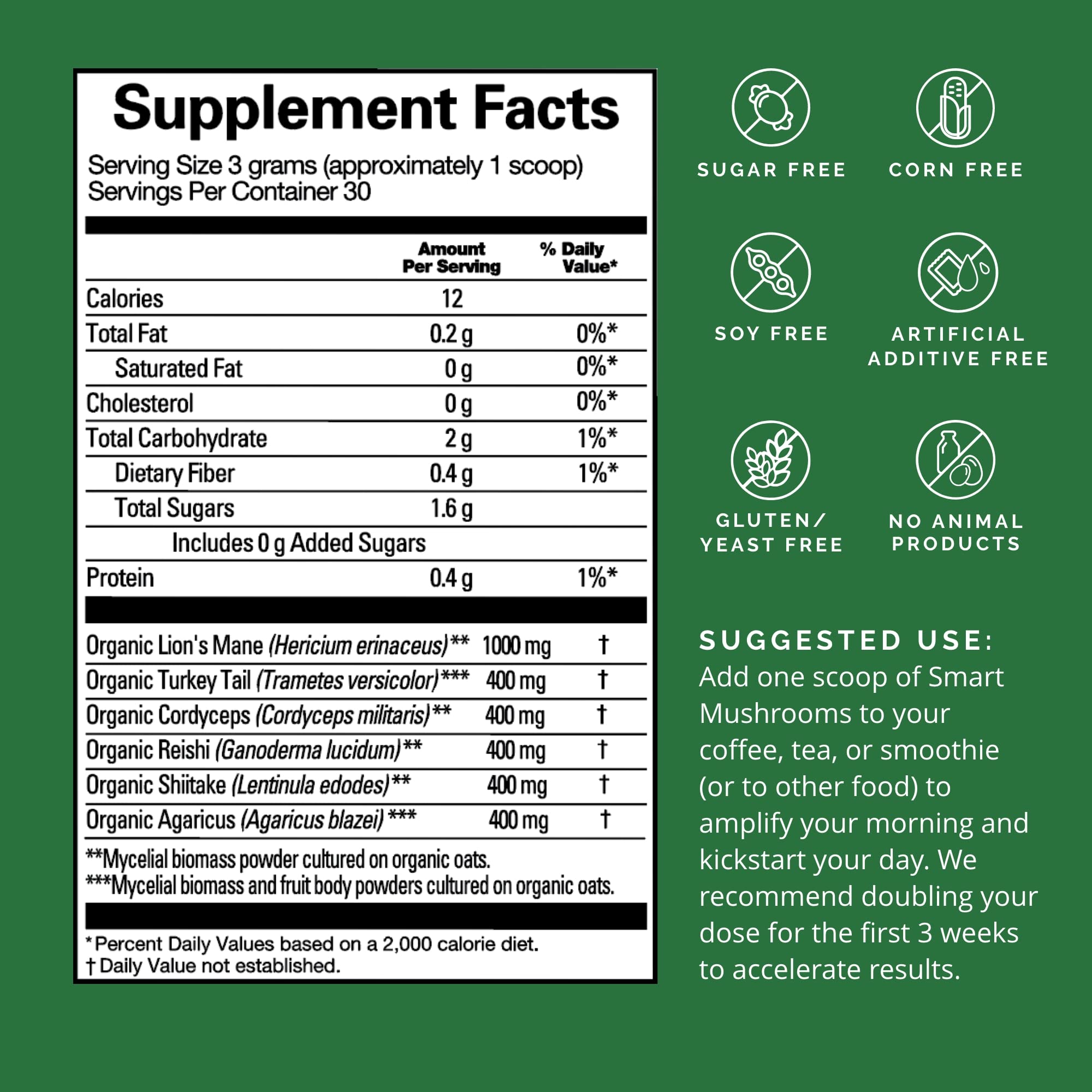 Foto 4 pulgar | Suplemento Brainmd Dr. Amen Smart Mushrooms, 90 G, Apoyo Mental - Venta Internacional.