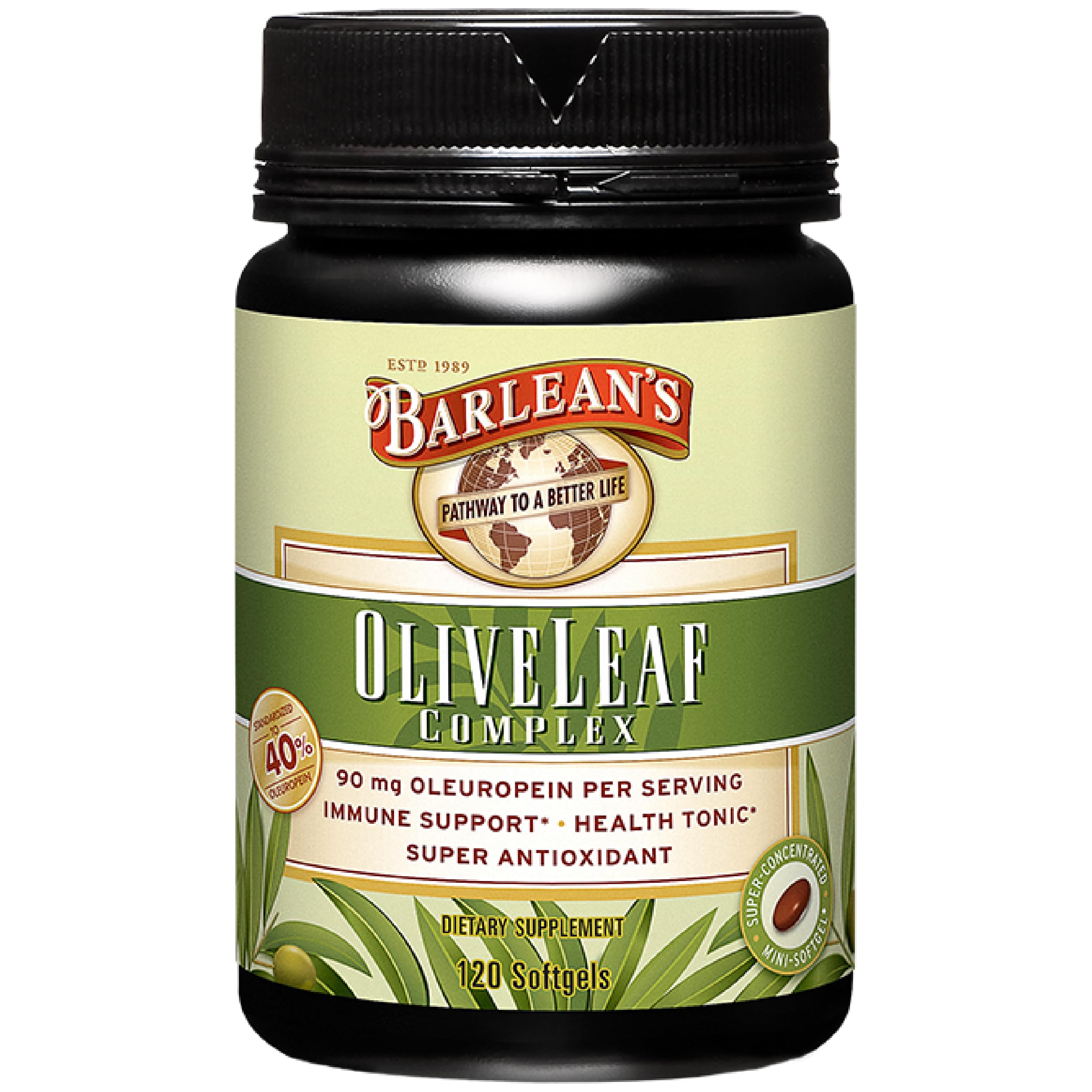 Foto 1 | Suplemento Barlean's Olive Leaf Complex 120 Cápsulas Blandas - Venta Internacional.
