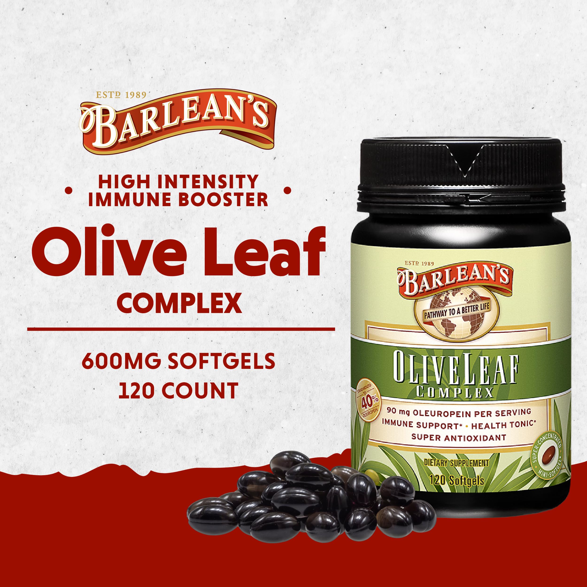 Foto 2 | Suplemento Barlean's Olive Leaf Complex 120 Cápsulas Blandas - Venta Internacional.
