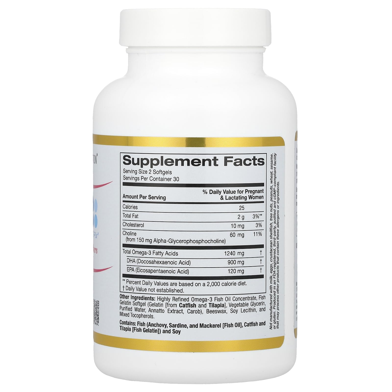 Foto 3 pulgar | Suplemento De Dha Prenatal De 900 Mg De California Gold Nutrition - Venta Internacional.