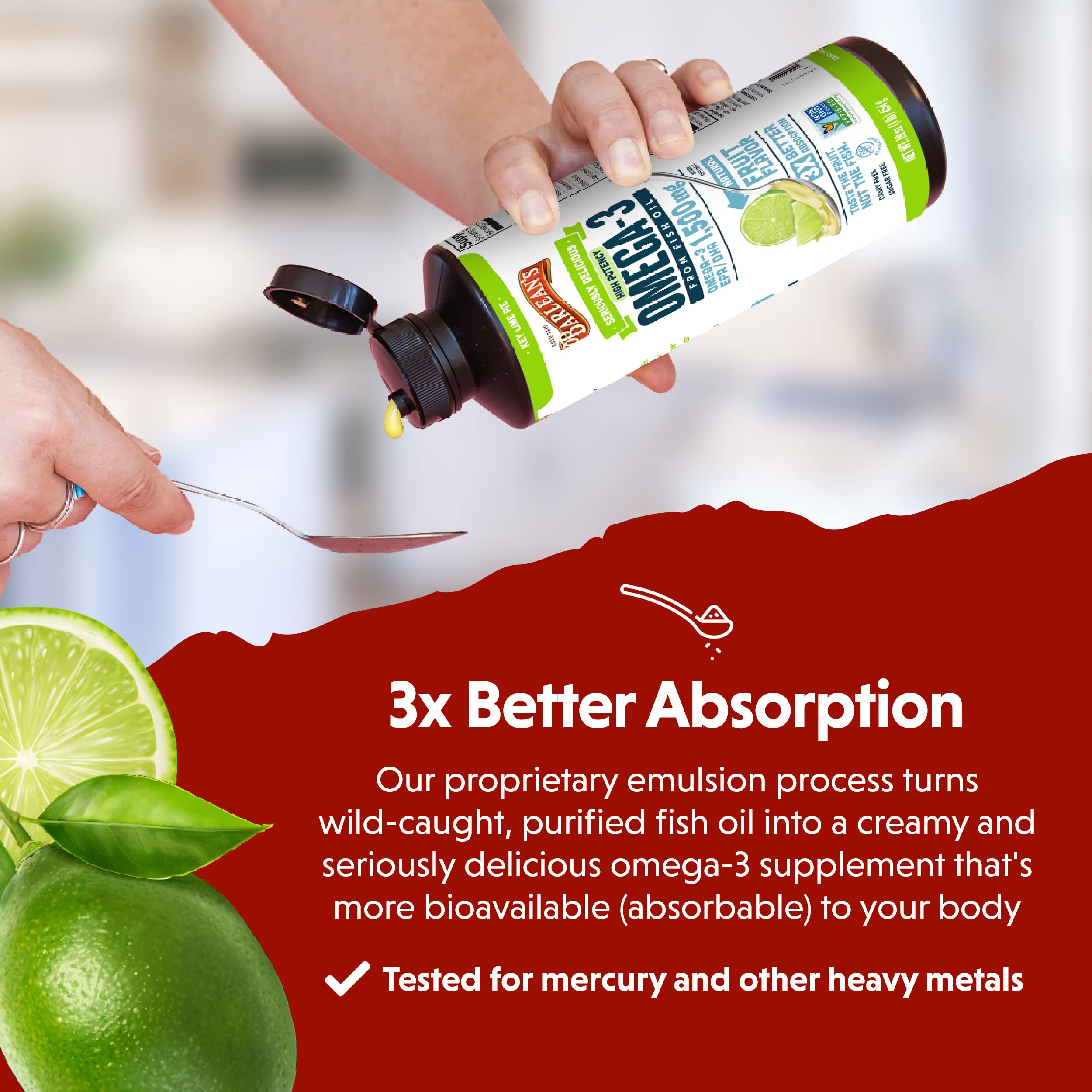 Foto 4 | Complementa El Aceite De Pescado Omega 3 De Alta Potencia De Barlean's Key Lime Pie - Venta Internacional.