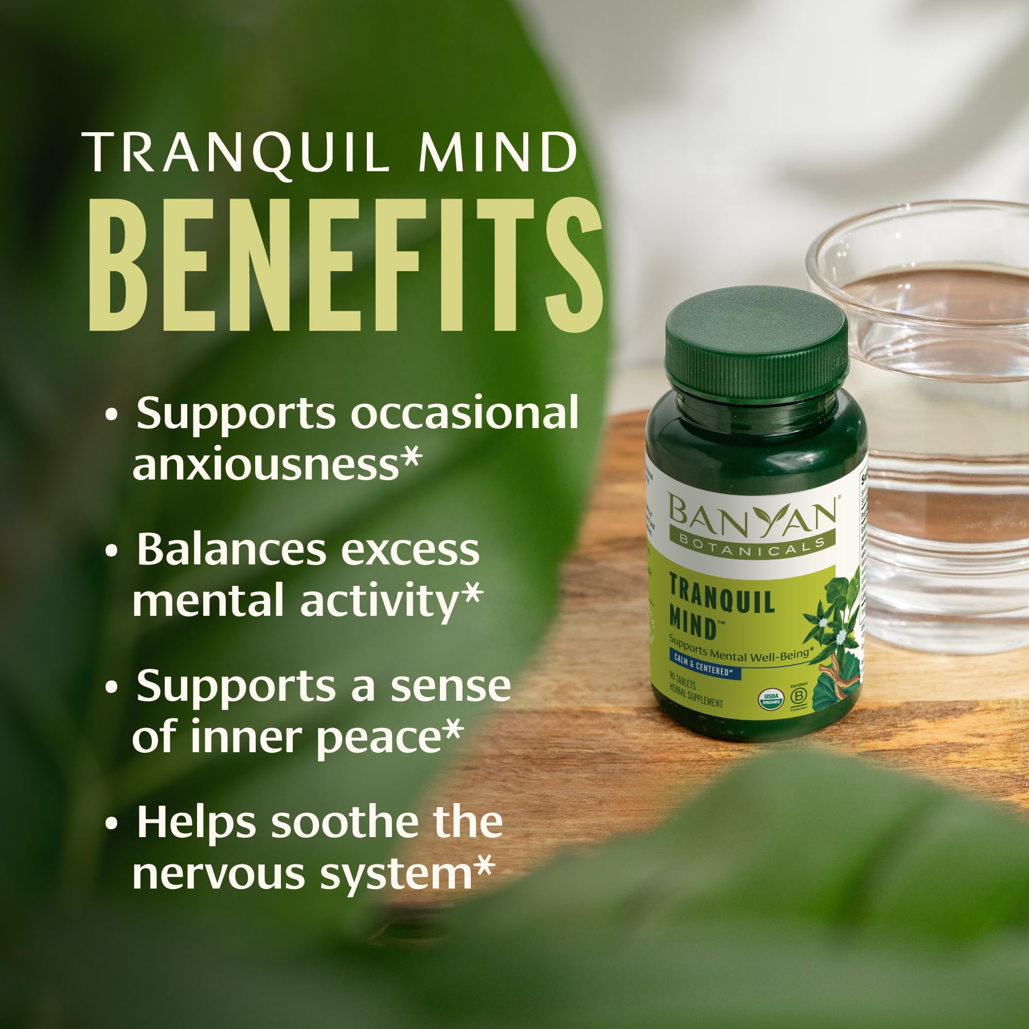 Foto 4 pulgar | Suplemento Banyan Botanicals Tranquil Mind 90 Comprimidos - Venta Internacional.