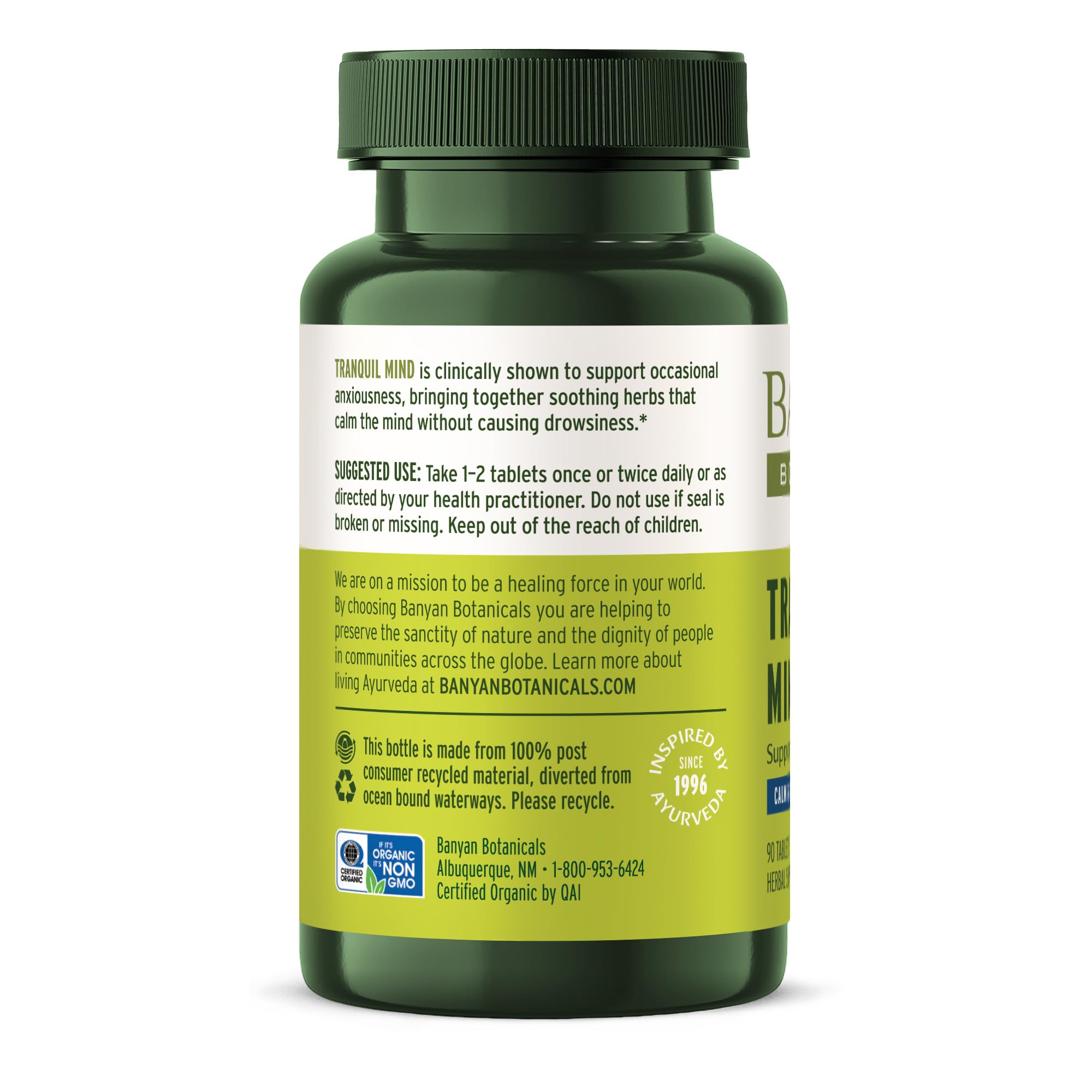 Foto 8 pulgar | Suplemento Banyan Botanicals Tranquil Mind 90 Comprimidos - Venta Internacional.