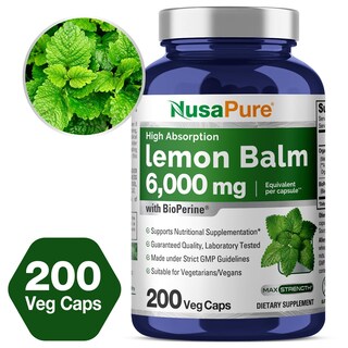 Foto 4 | Suplemento De Bálsamo De Limón Nusapure, 6000 Mg, 200 Cápsulas Veganas - Venta Internacional.